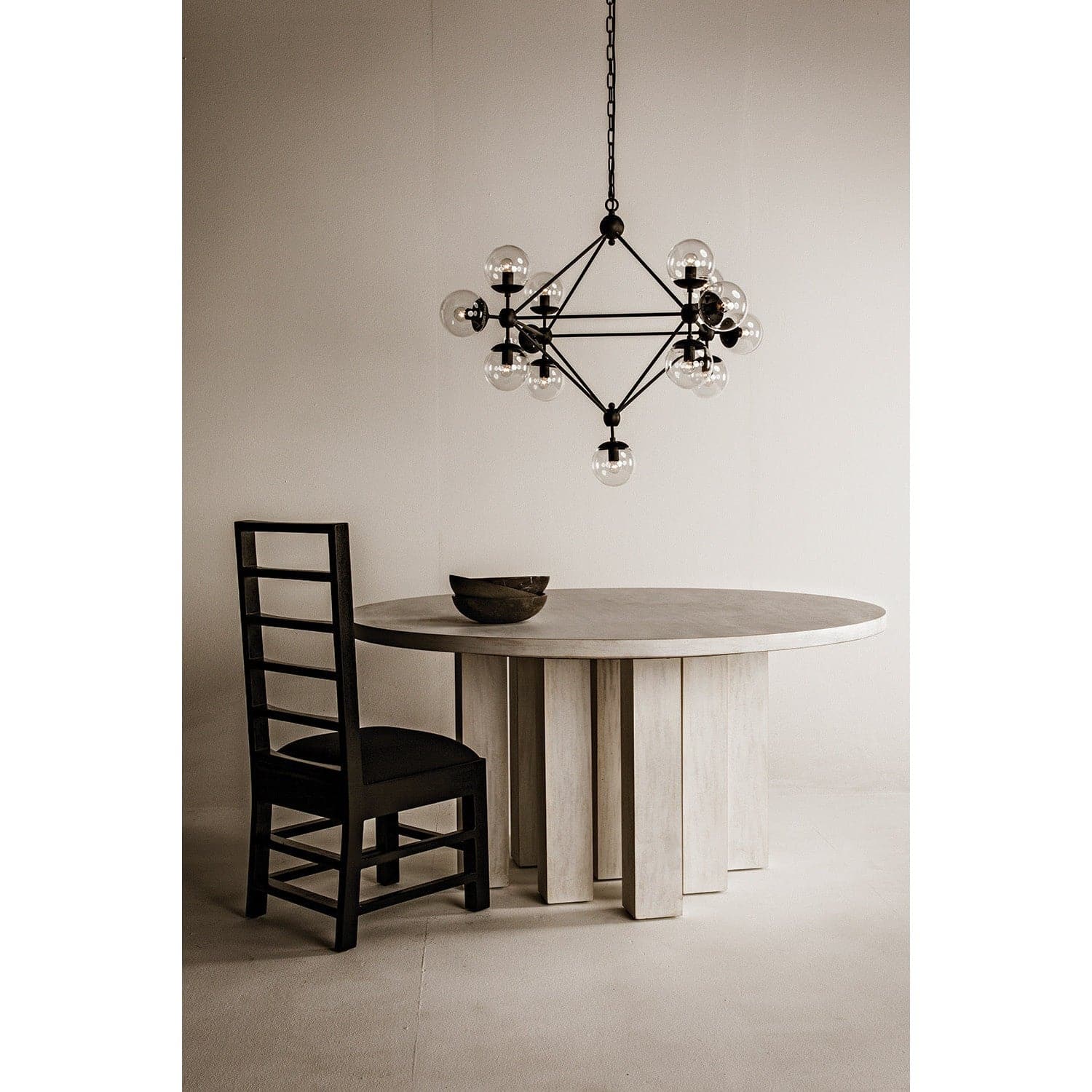 Pluto Celestial Inspired Black Chandelier