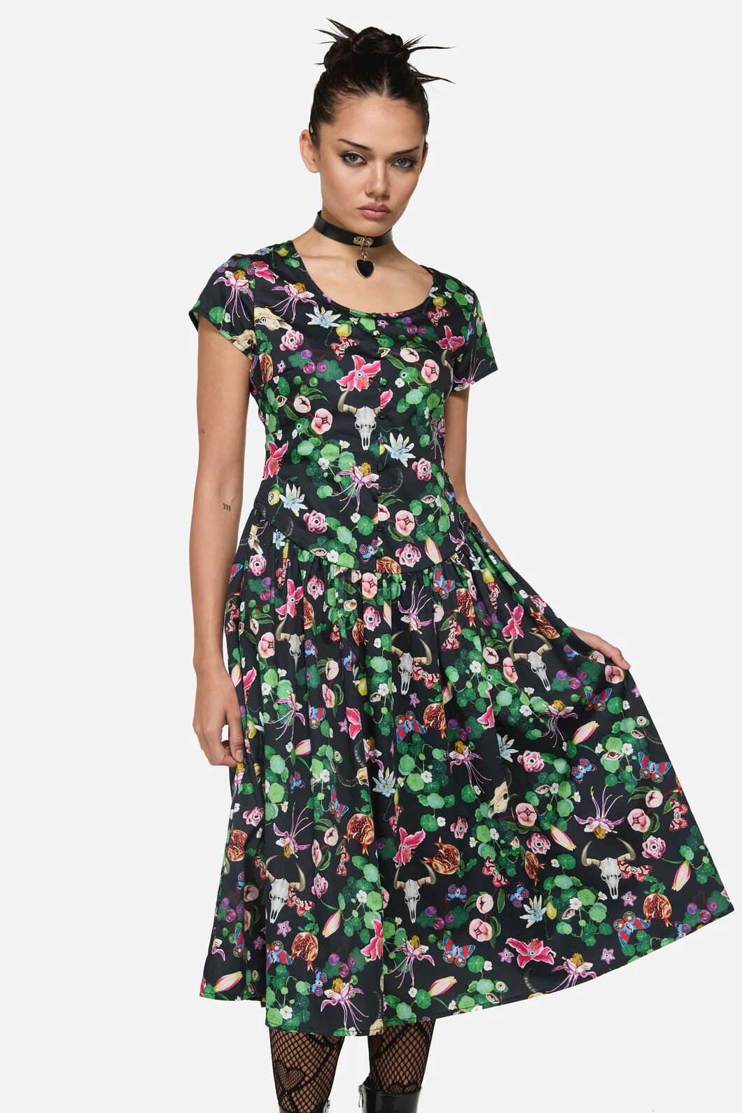 See No Evil Print Midi Dress