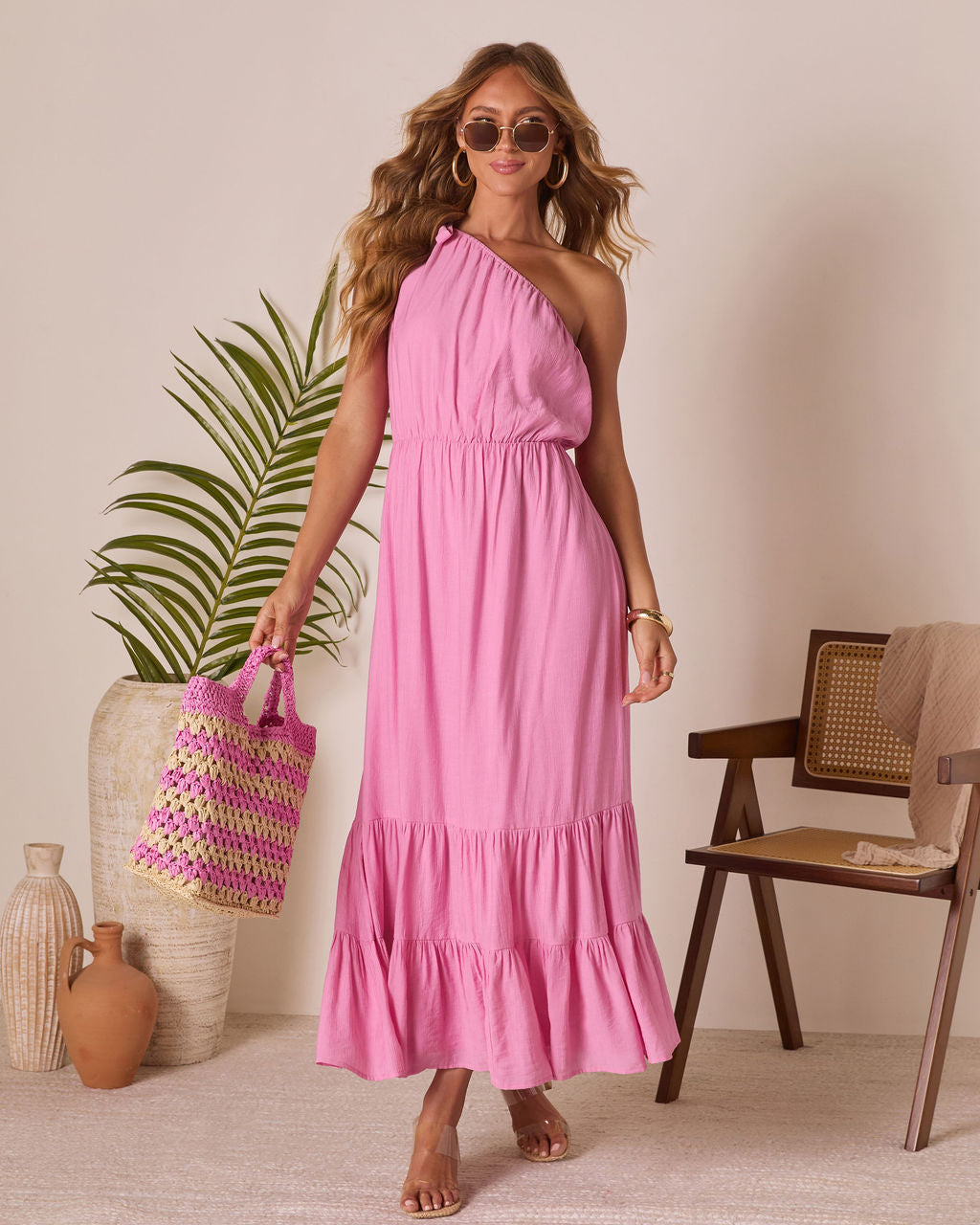 Serene Summer One Shoulder Maxi Dress