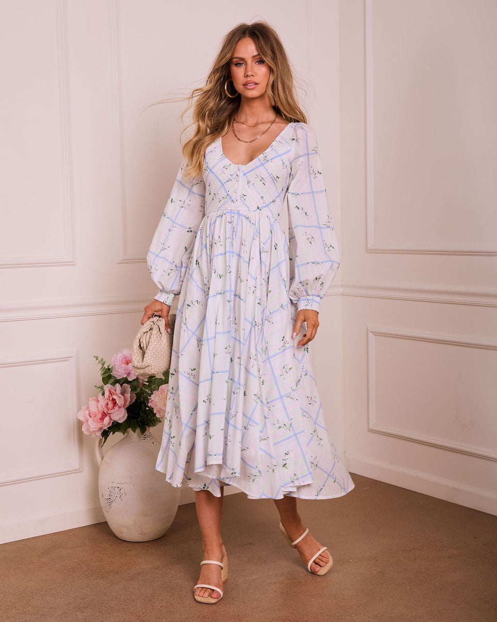 Wildlight Muse Floral Plaid Maxi Dress