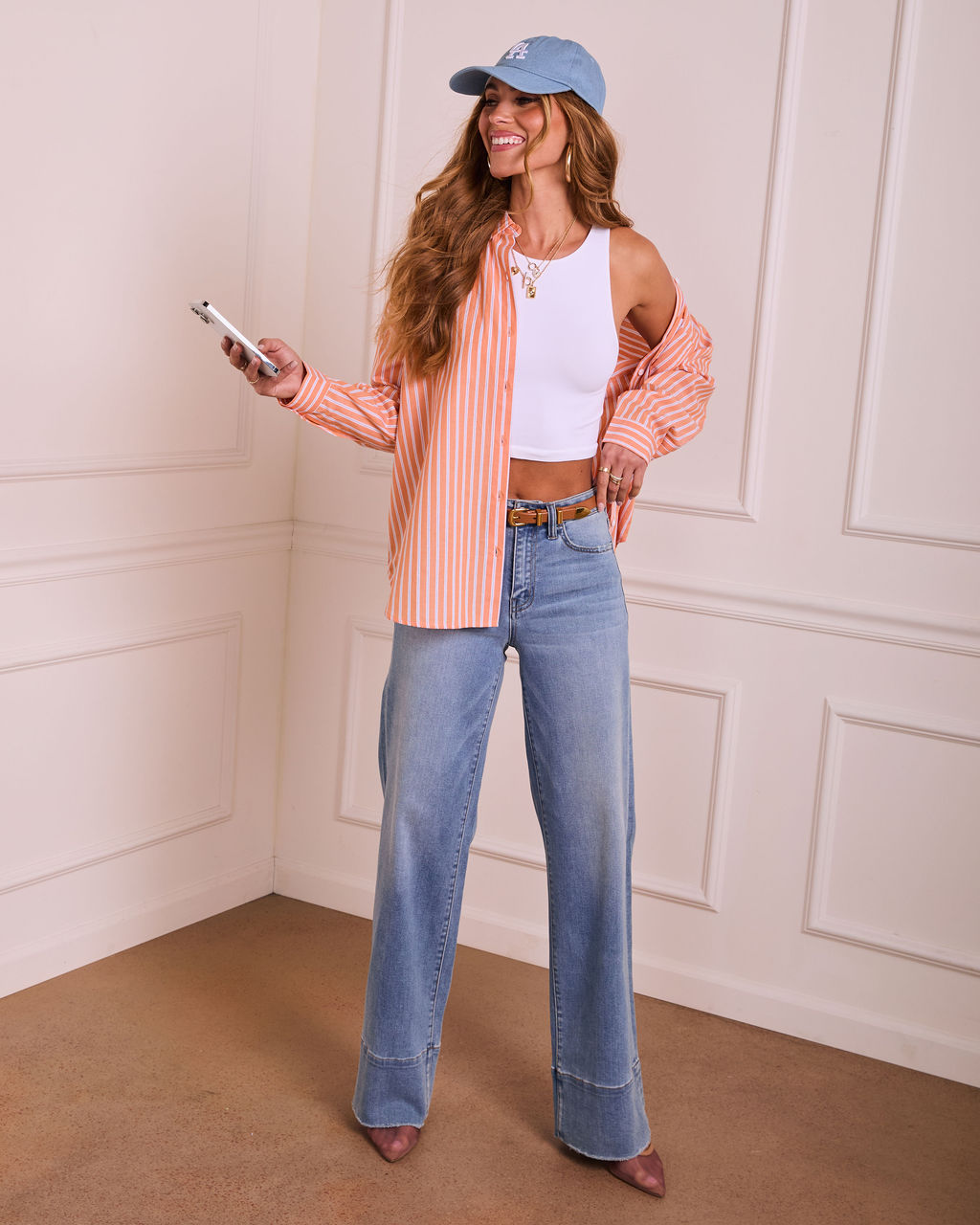 Isolyn Striped Button Down Top