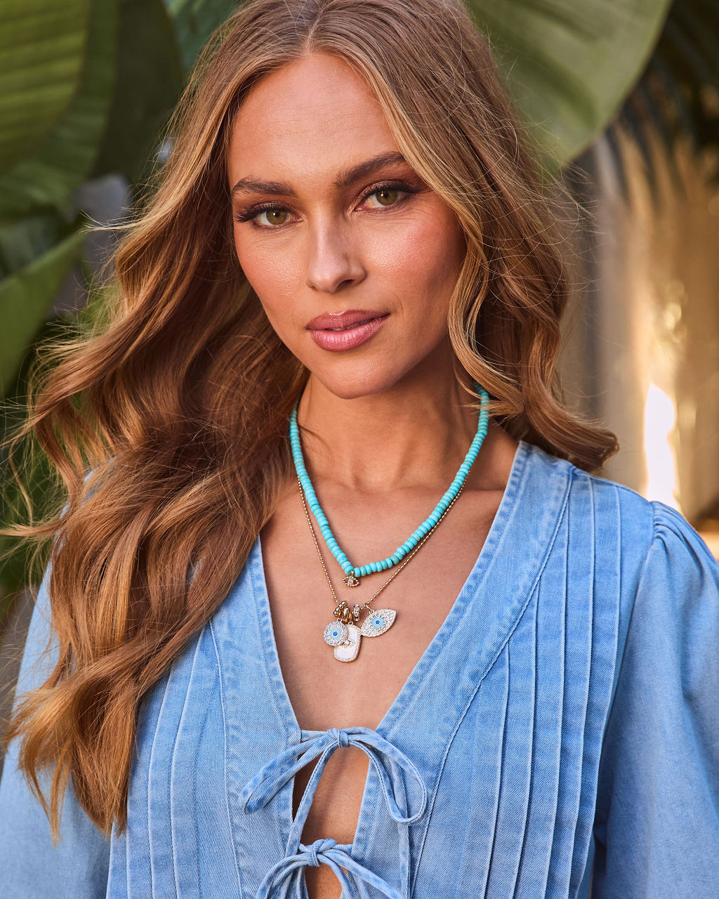 Safe Haven Layered Evil Eye Charm Necklace