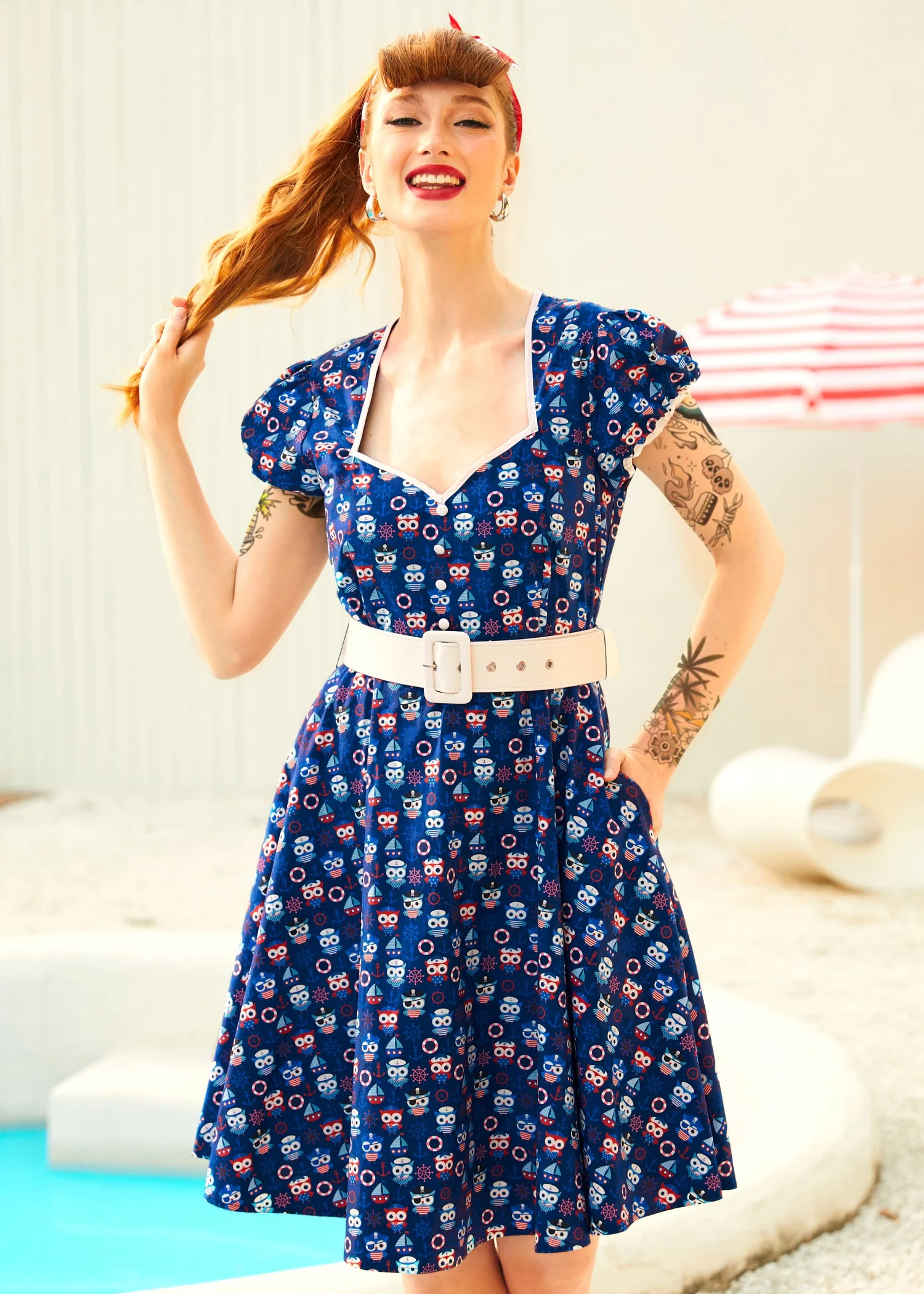 Drive In Delight Fit & Flare Dress
