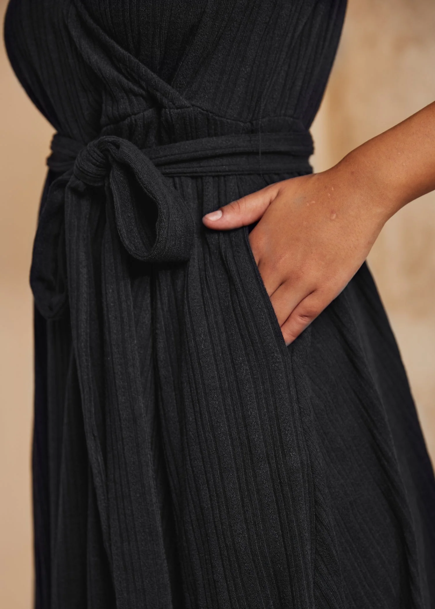 Instant Energy Faux-Wrap Knit Dress