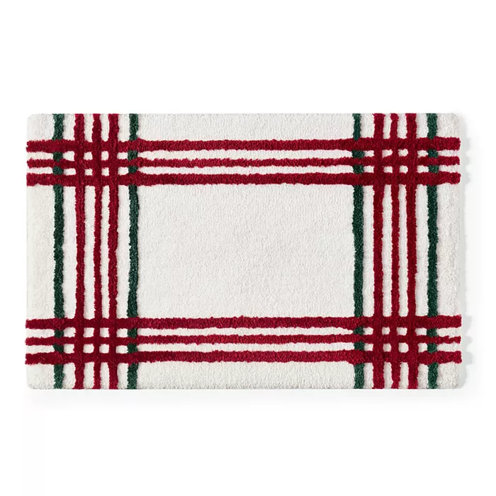 Caro Home Terry Plaid Bathroom Rug