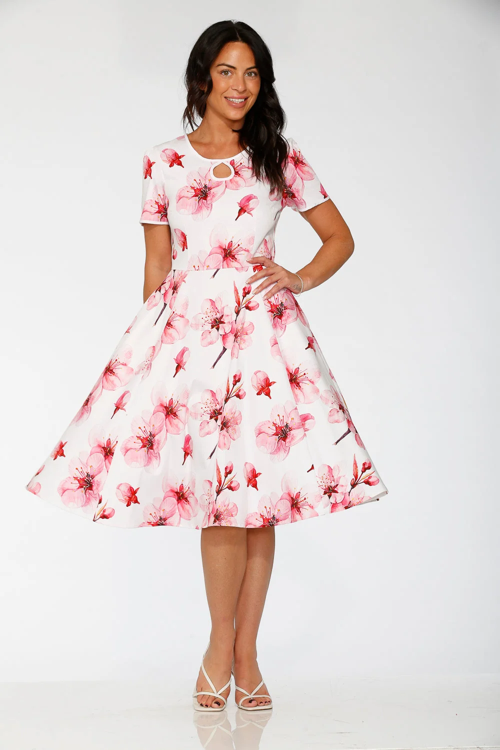 White Orchid Bloom Swing Dress