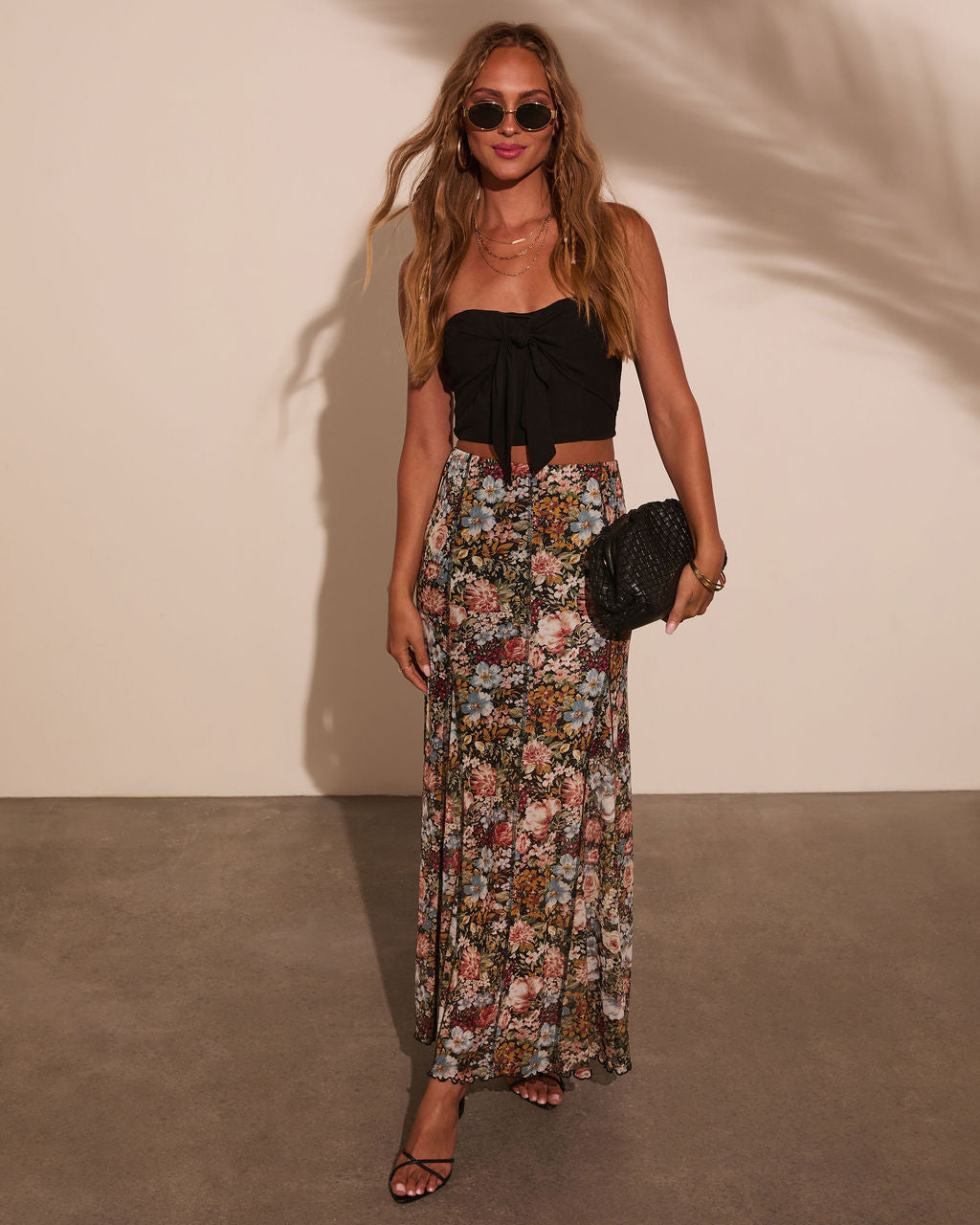 Gracie Mesh Floral Maxi Skirt