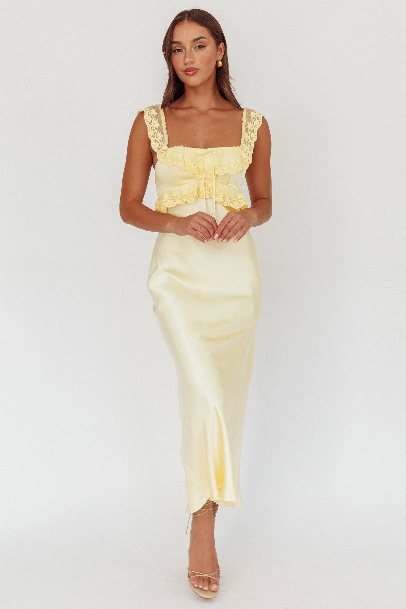 Escapade Lace Trim Maxi Dress Banana