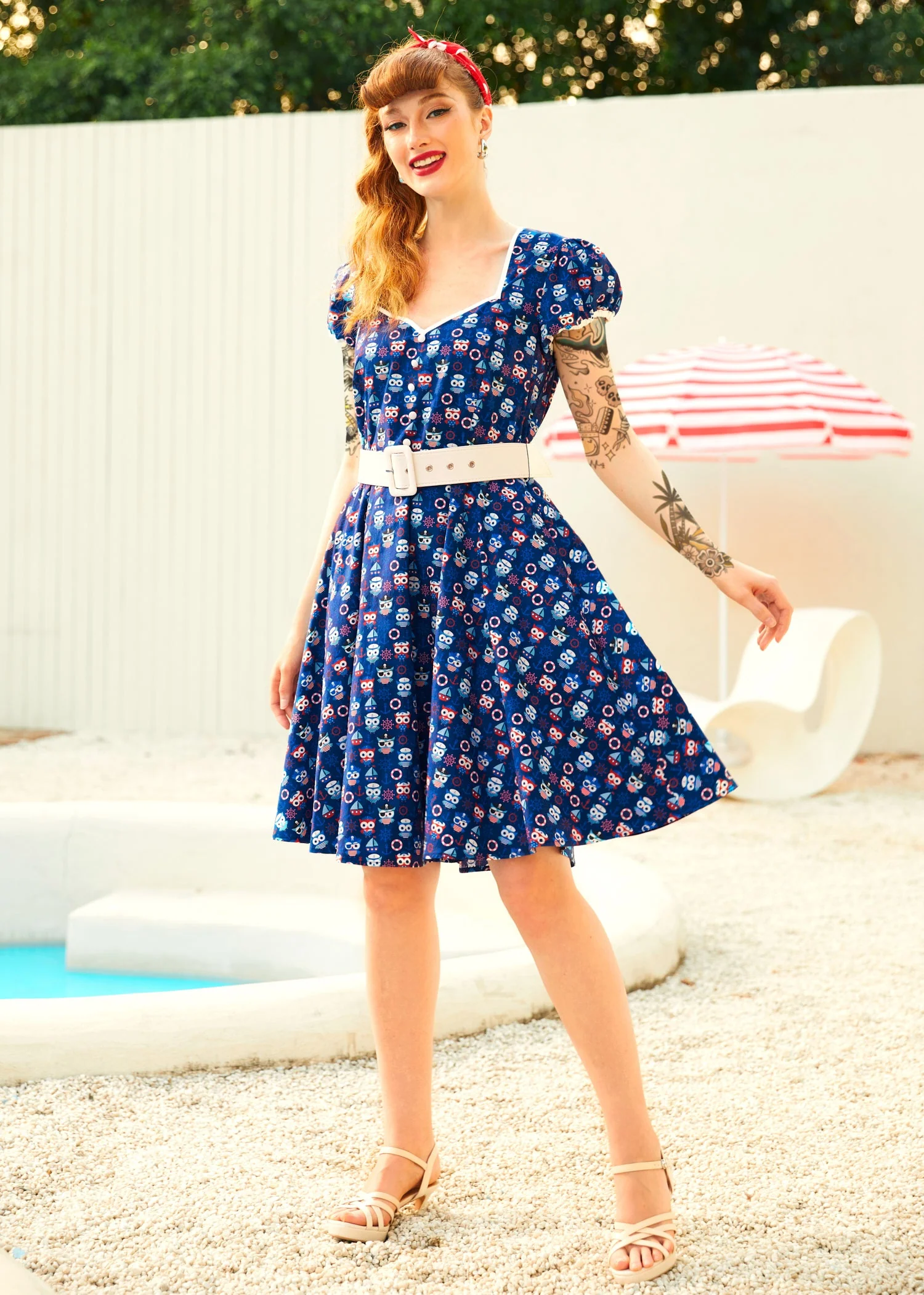Drive In Delight Fit & Flare Dress