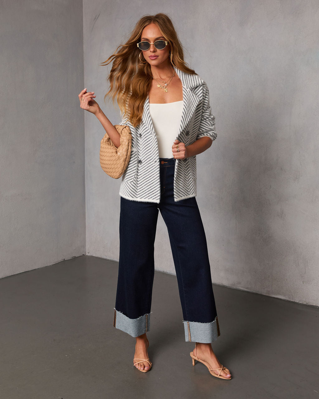 Arbelle Herringbone Double Breasted Jacket
