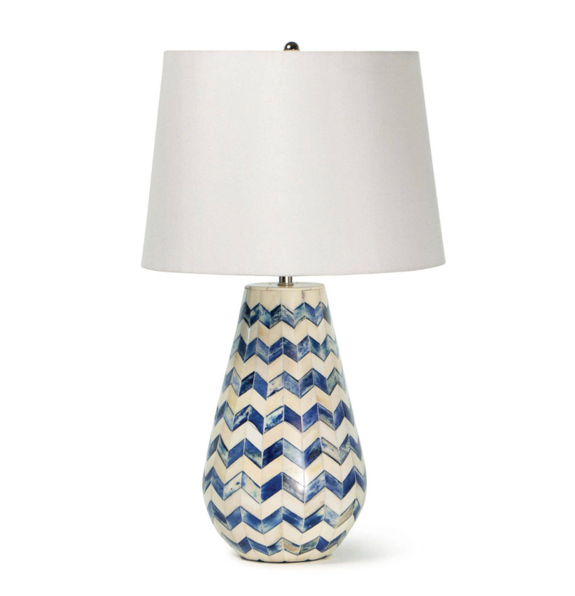 Cassia Blue Chevron Table Lamp