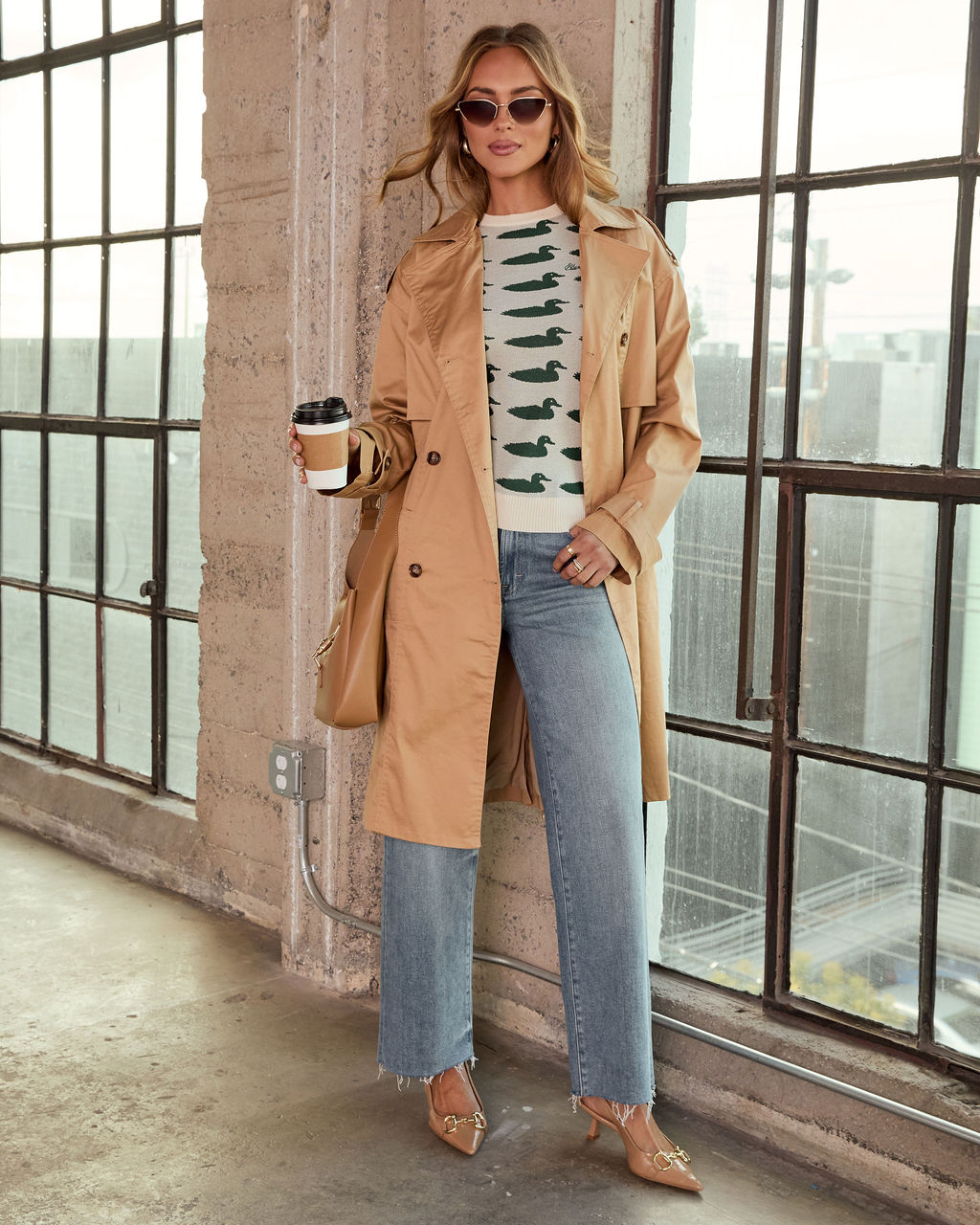 Mallard Duck Knit Graphic Print Tee