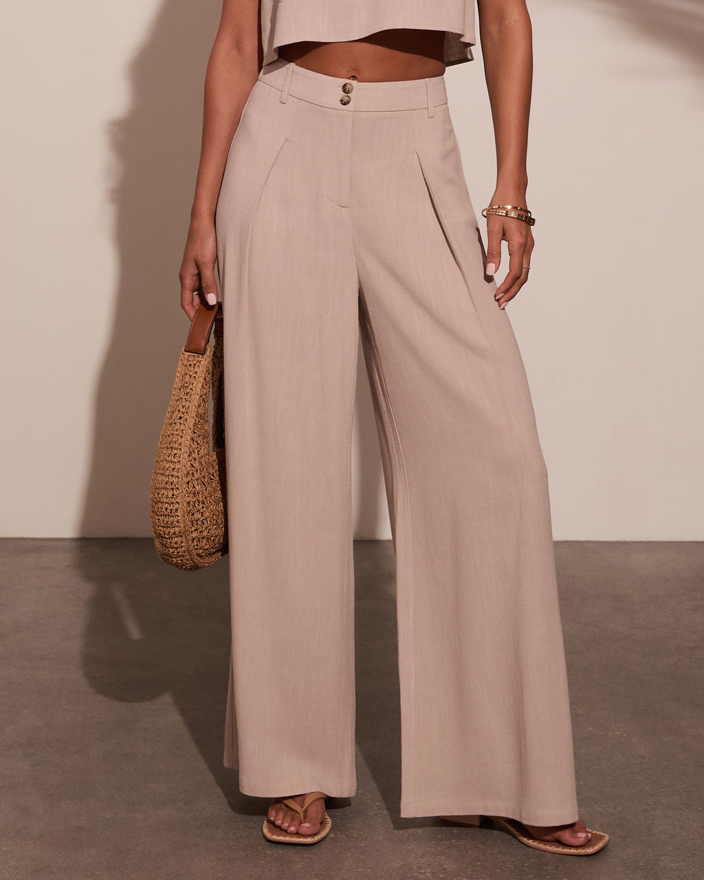 Carissa Pleated Linen Trousers