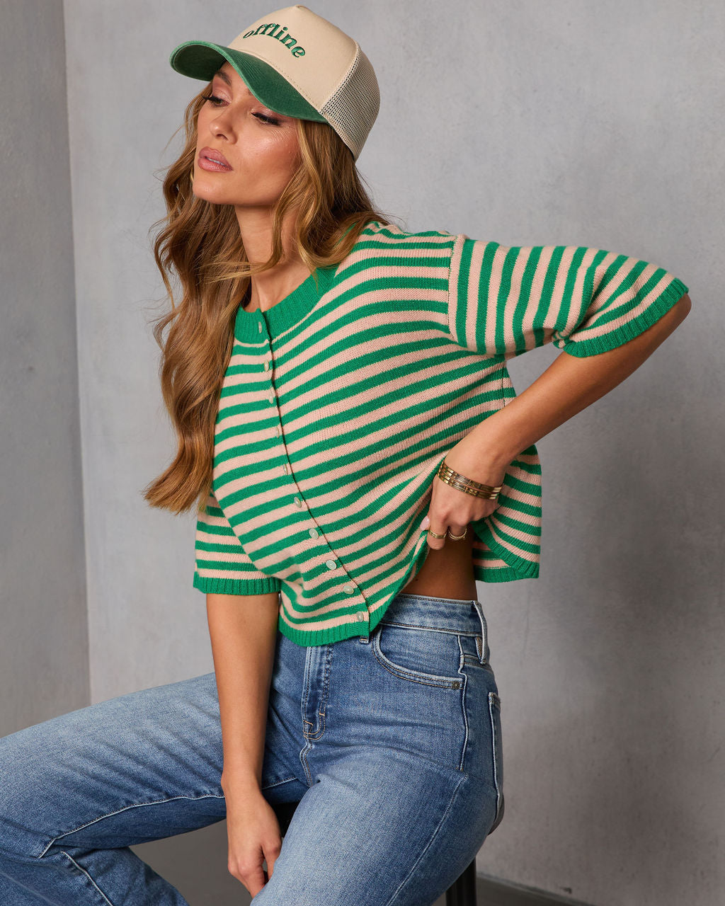 Core Society Striped Knit Cardigan