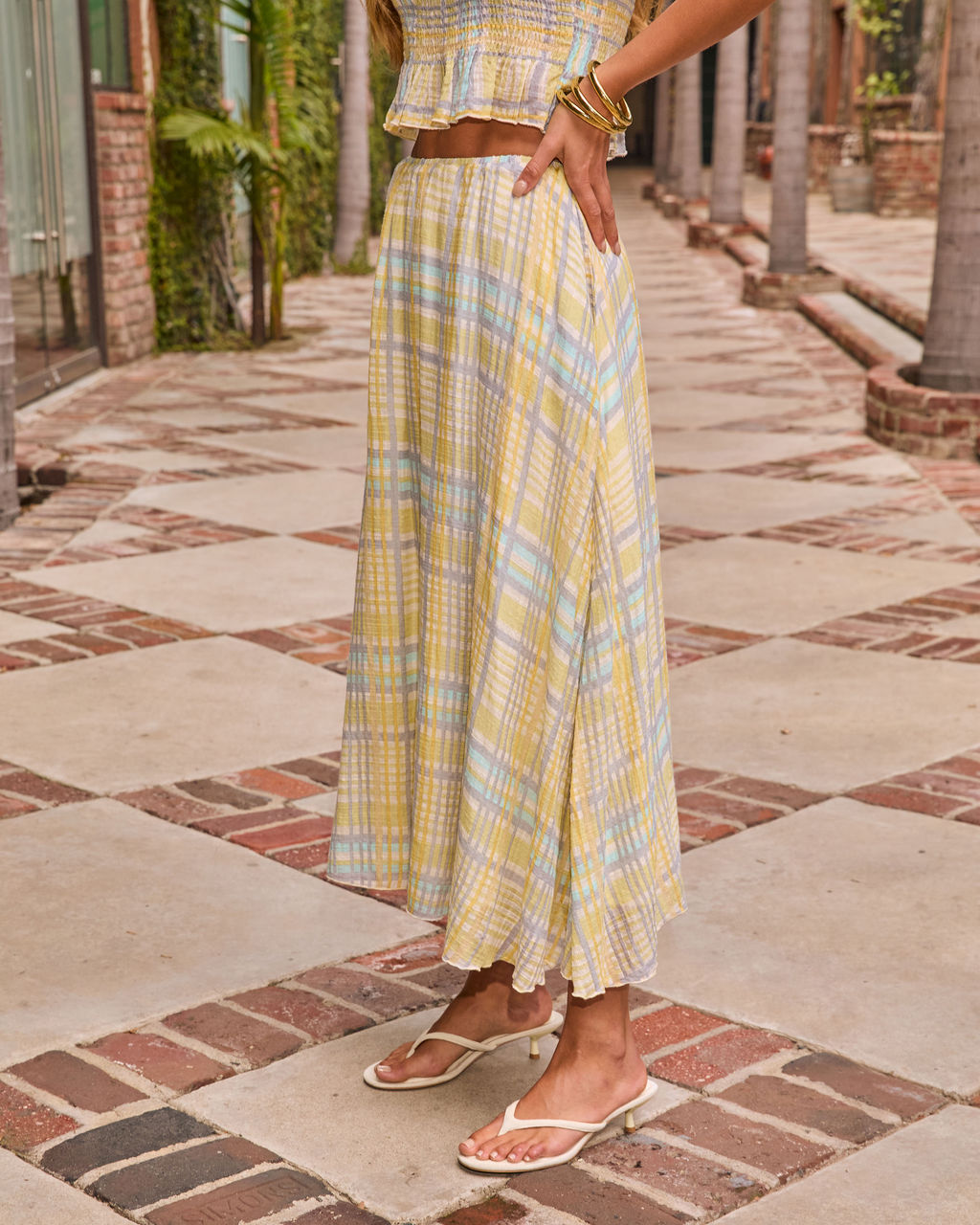 Misty Aura Plaid Maxi Skirt