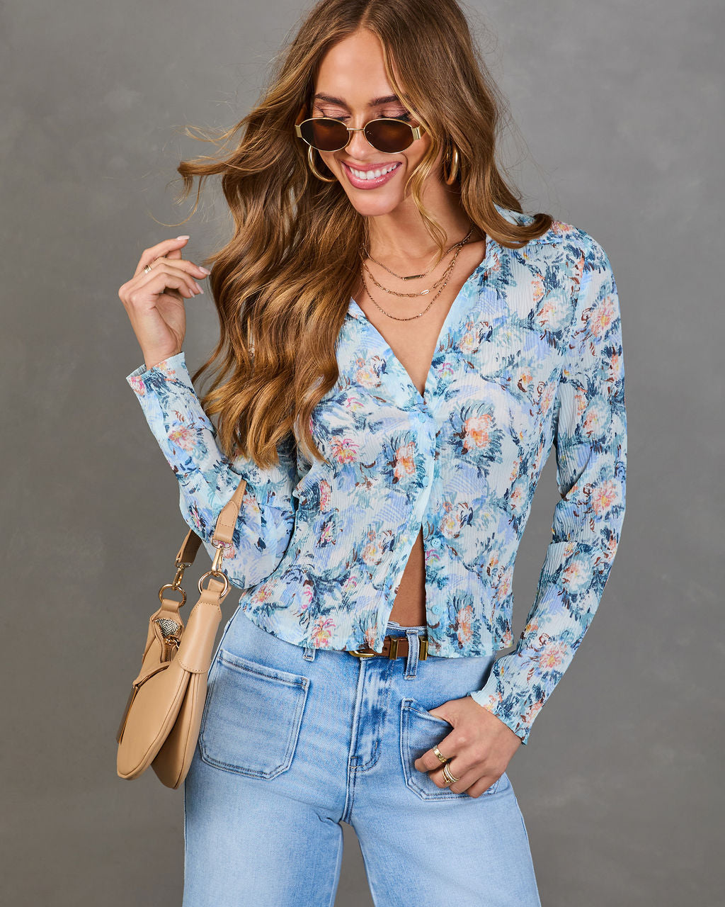 Wildflower Trail Floral Button Down Top