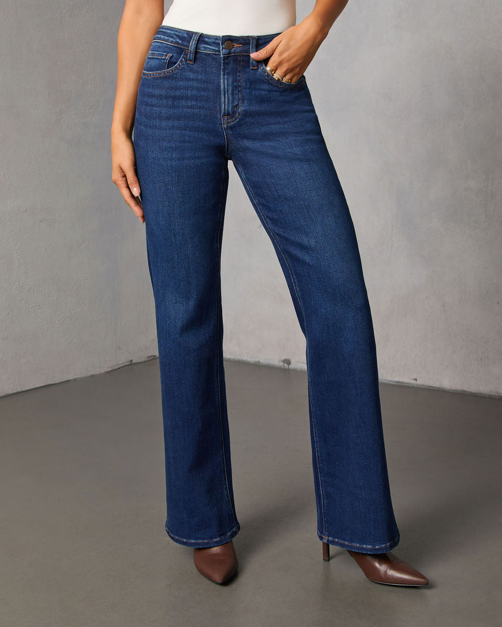 Camelle Super Stretch High Rise Straight Leg Jeans