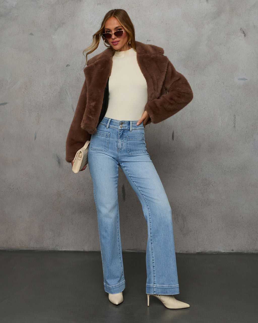 Found You Here Stretch High Rise Wide Leg Jeans