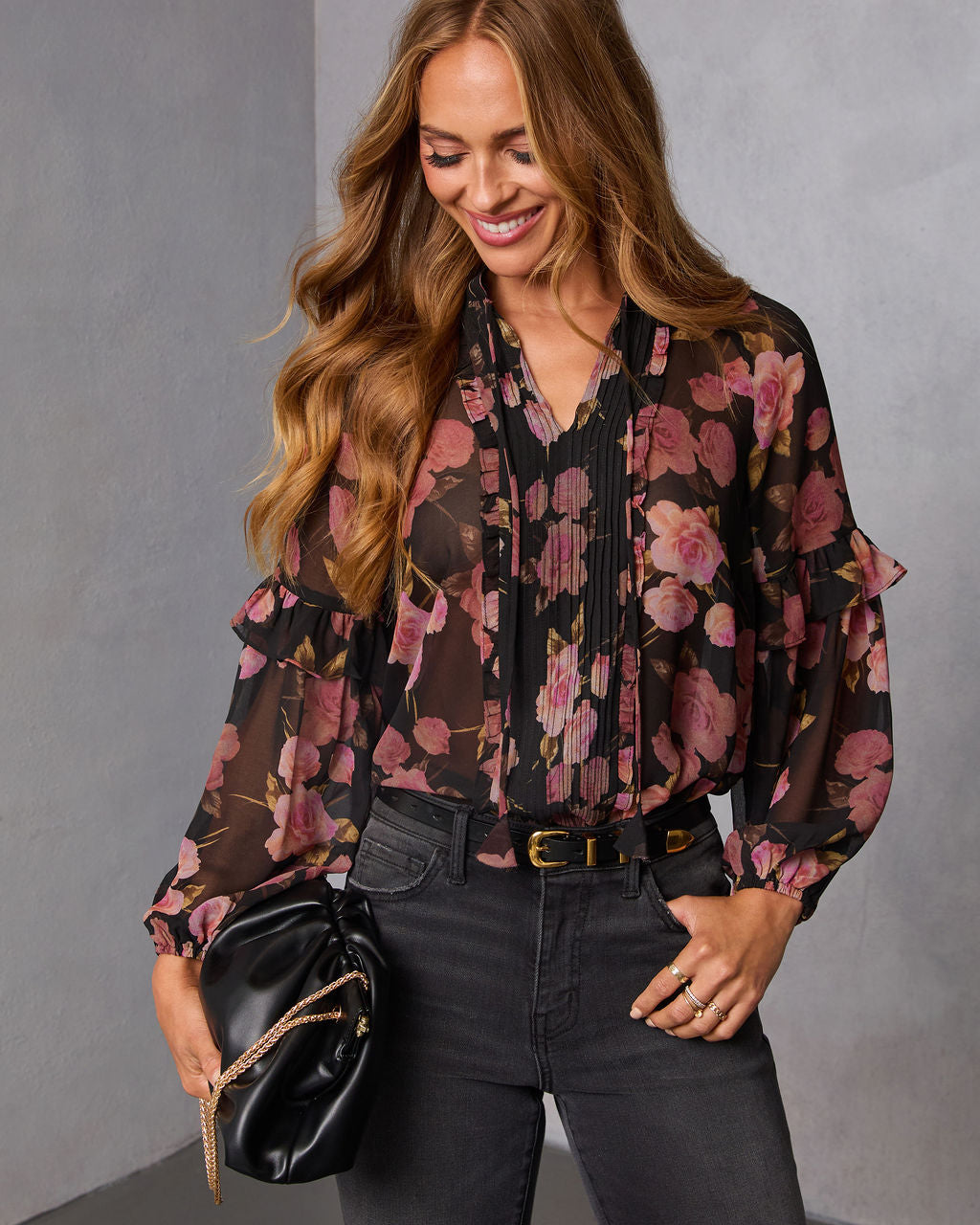 Siana Ruffle Chiffon Top