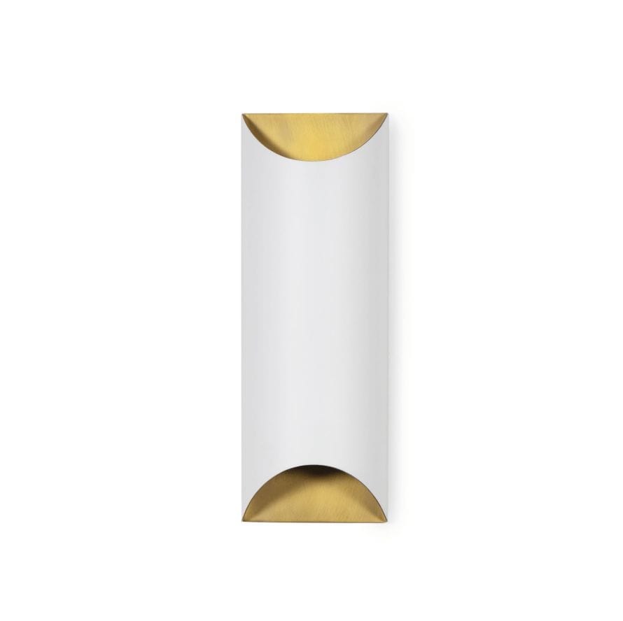 Meyer Metal Sconce in White & Brass