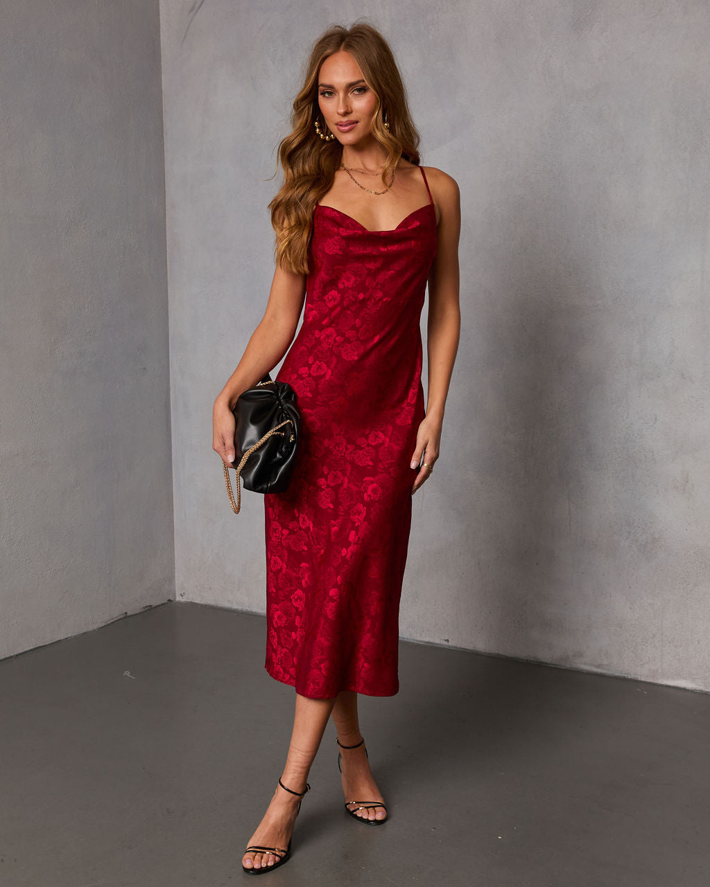 Cool Bloom Floral Jacquard Midi Dress