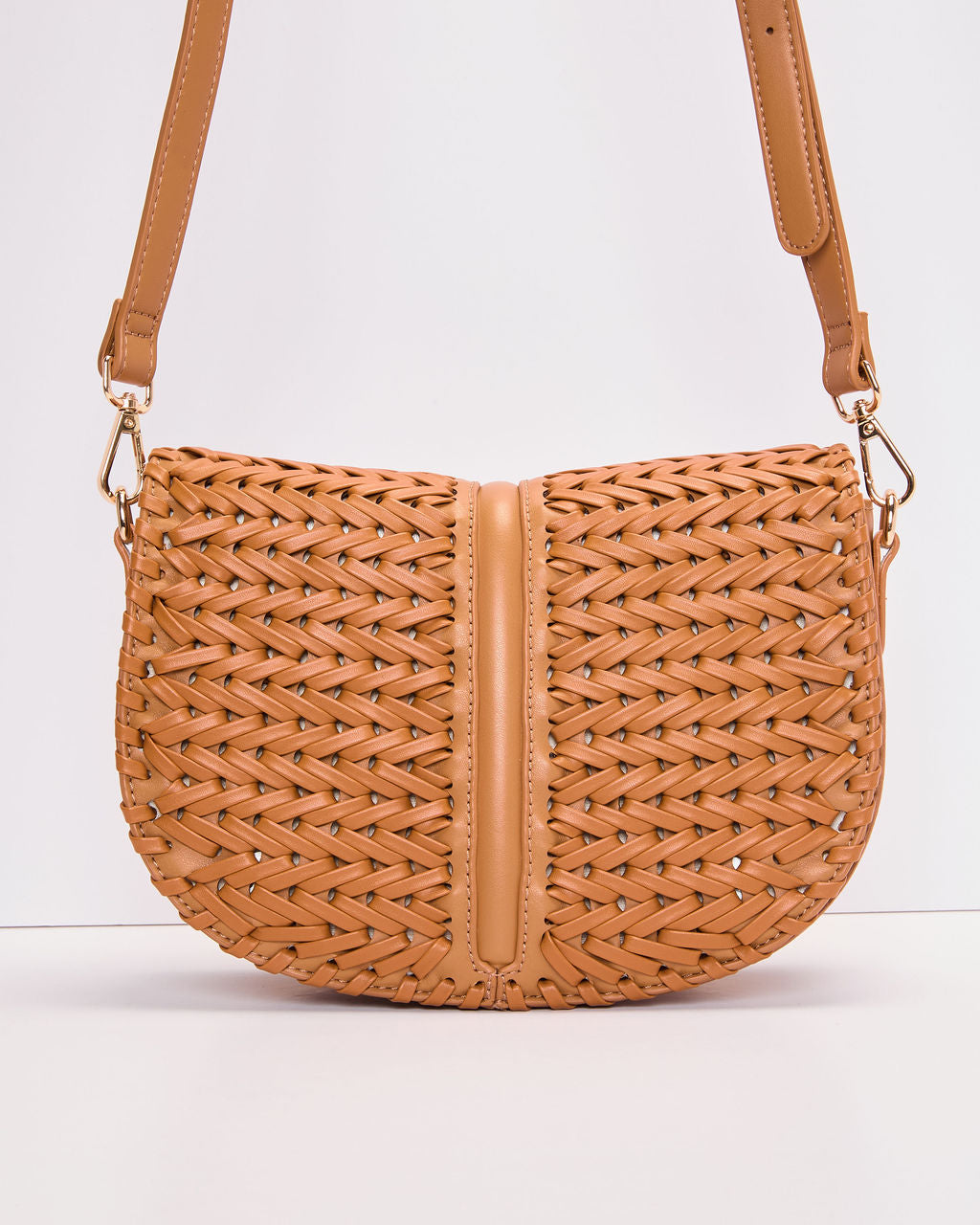 Orelia Woven Vegan Leather Crossbody Bag