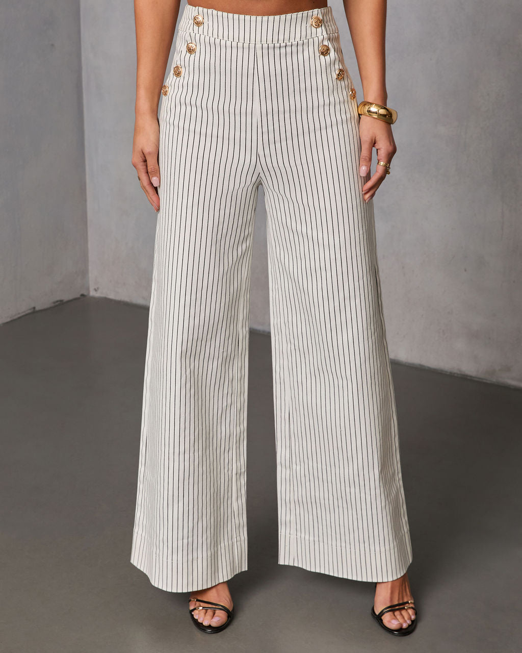 Light Touch Pinstripe Wide Leg Pants