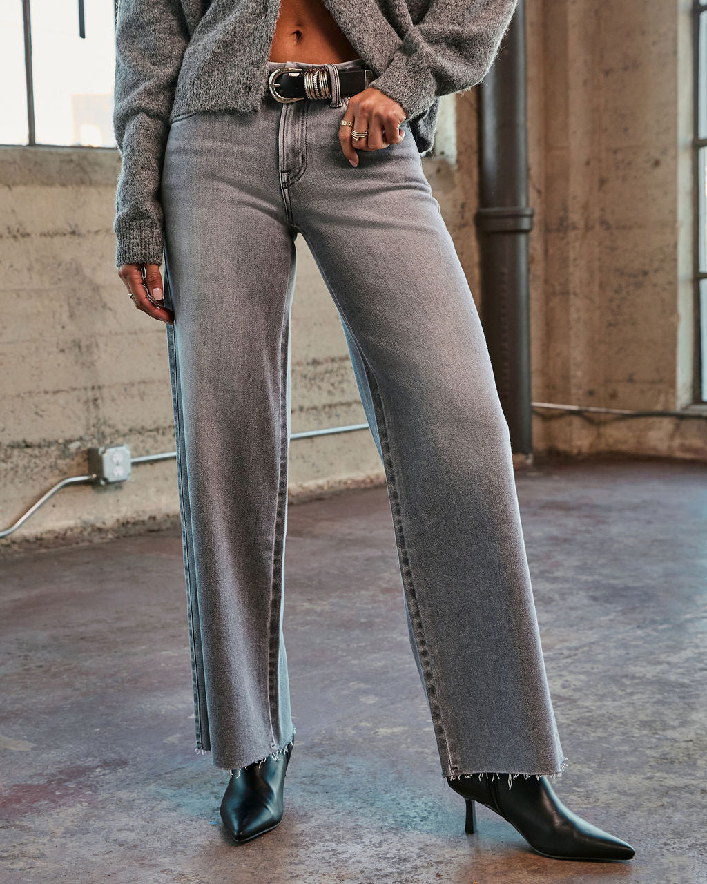 Turning Point Stretch Mid Rise Straight Leg Jeans