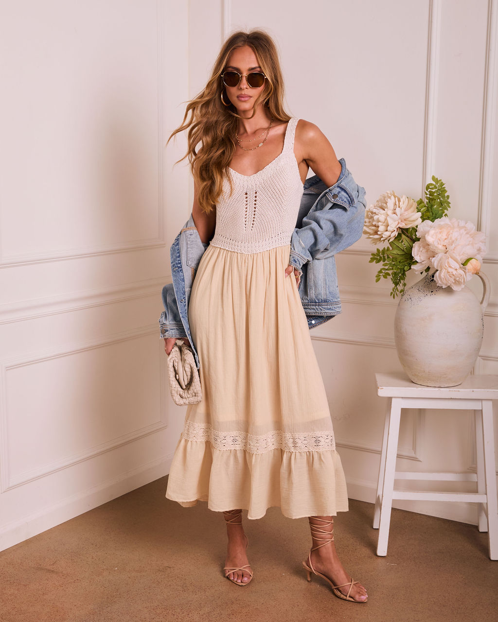 Fine Romance Color Block Midi Dress