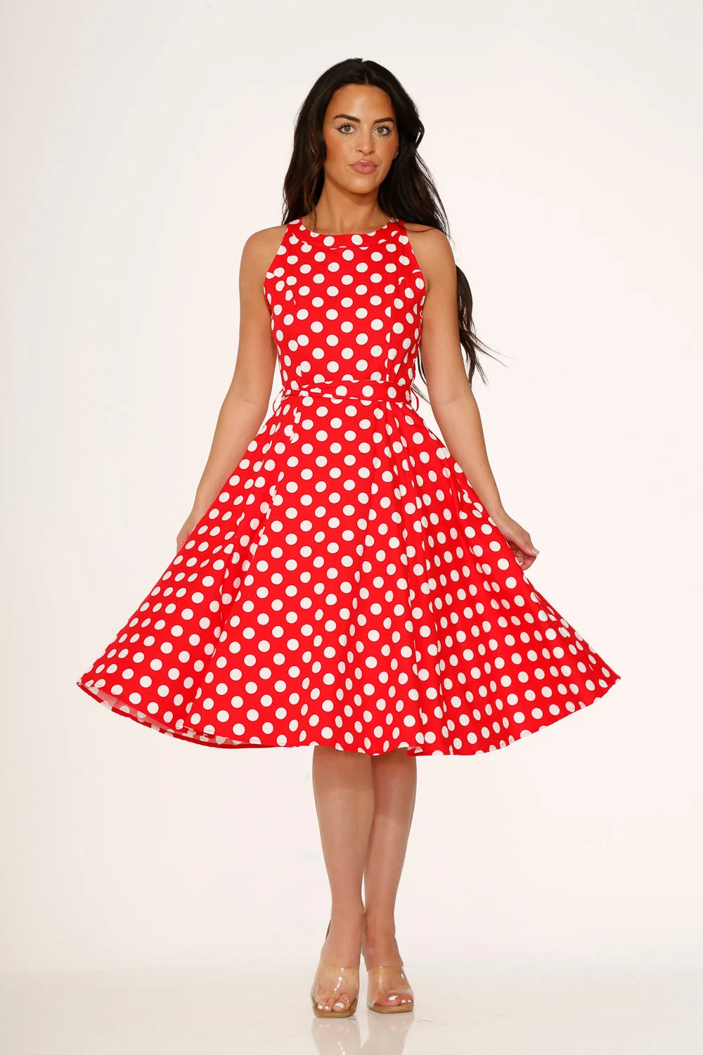 Red Polka Dot Swing Dress