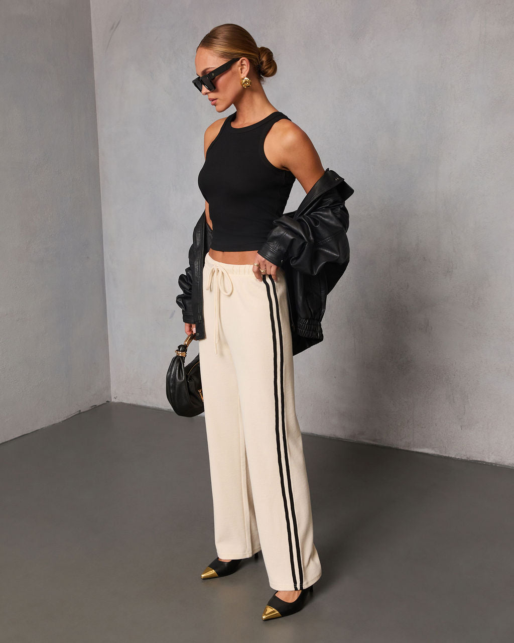 Quiet Day Striped Straight Leg Sweatpants