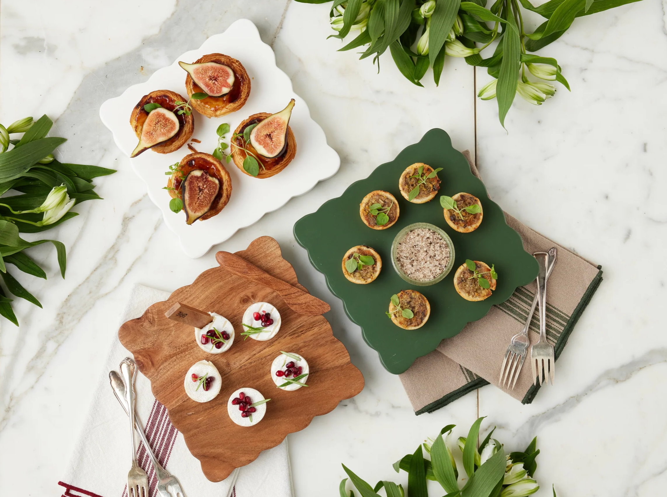 Square Scalloped Charcuterie Boards