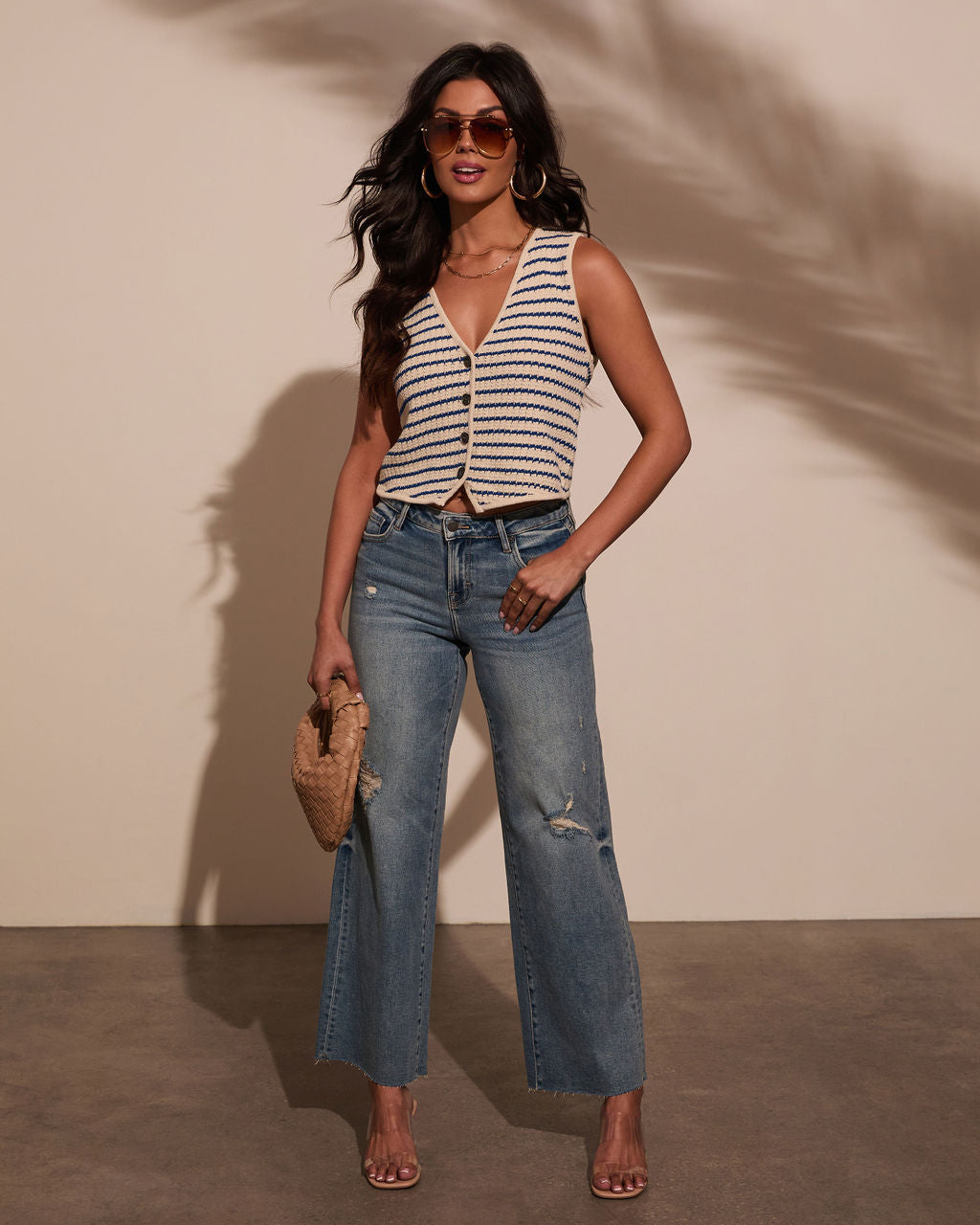 Clementine Striped Sweater Vest