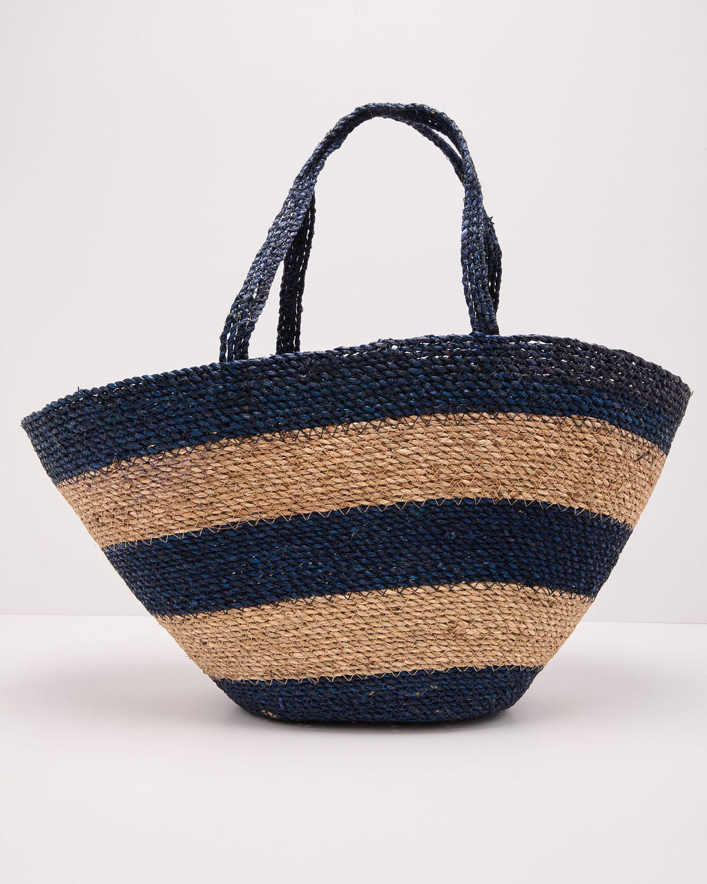 Bright Escape Striped Woven Straw Tote Bag