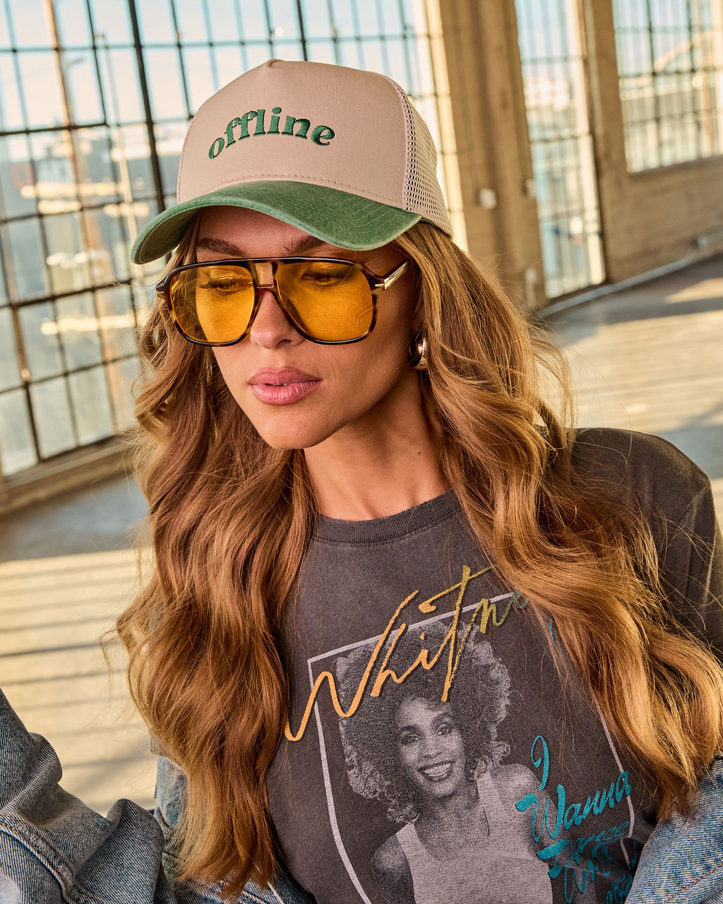 Offline Mode Color Block Trucker Hat