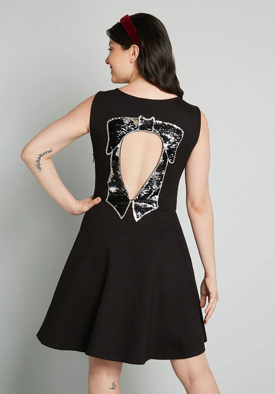 Black Bow Affair Fit And Flare Dress (Final Sale)