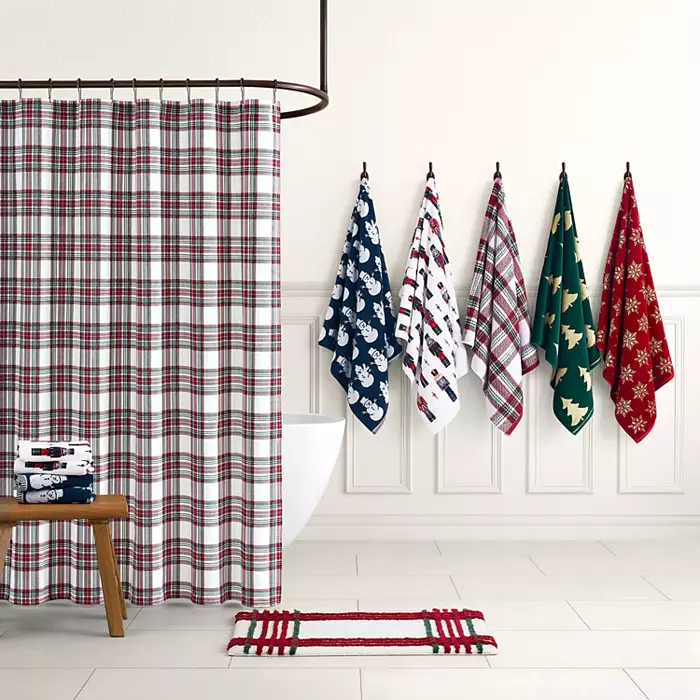 Caro Home Terry Plaid Bathroom Rug