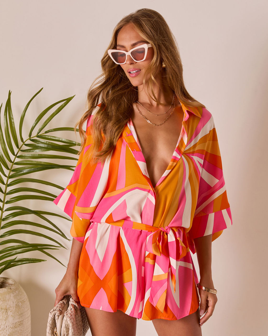 Glow Hour Waist Tie Romper