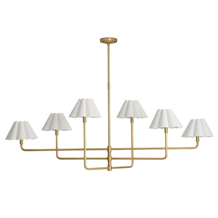 Polly Chandelier with White Scalloped Shade