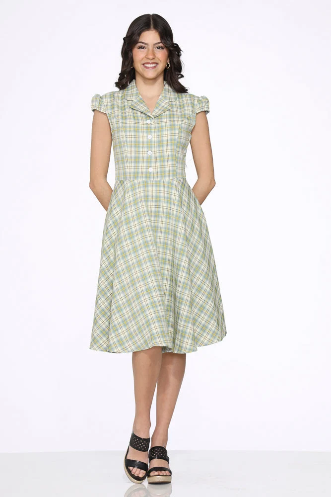 Green Plaid Swing Dress