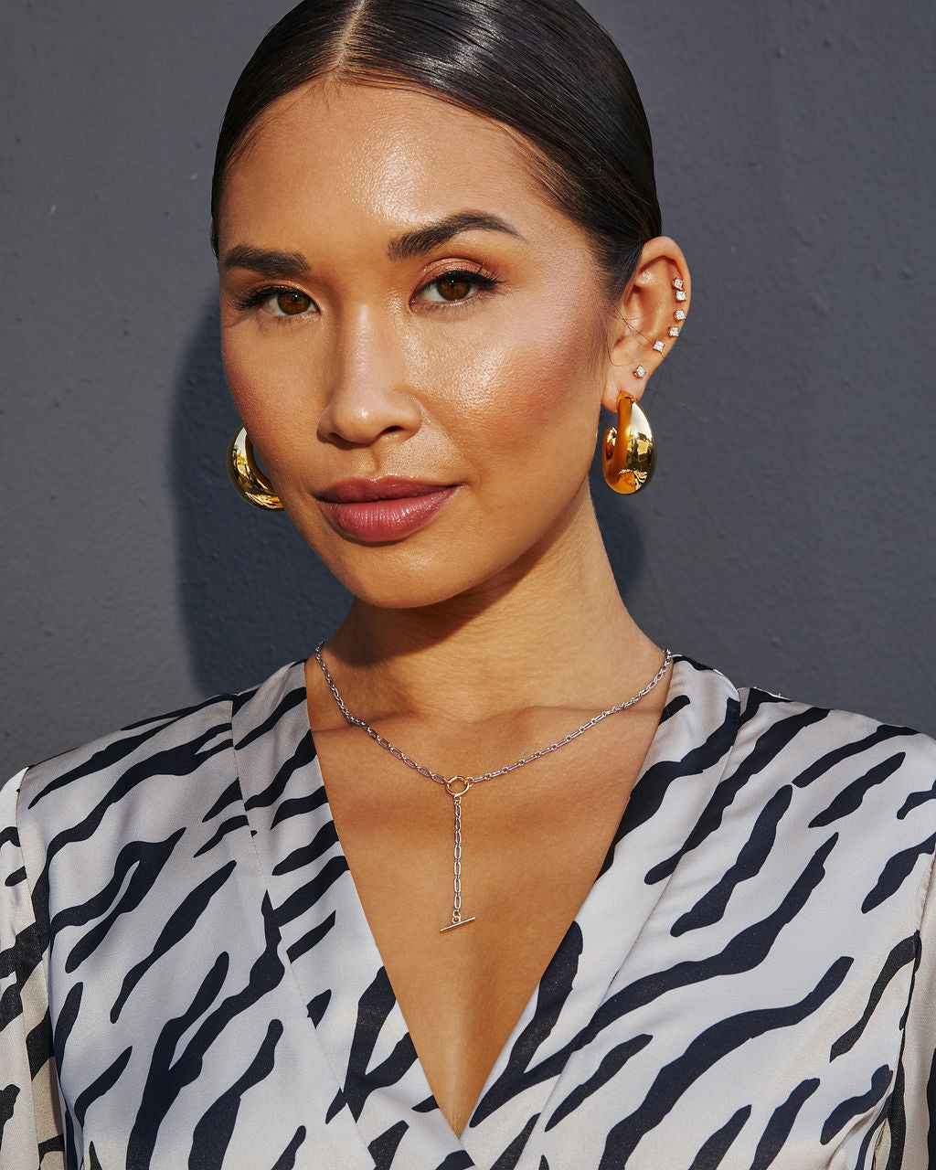 Nyx Two Tone Lariat Necklace