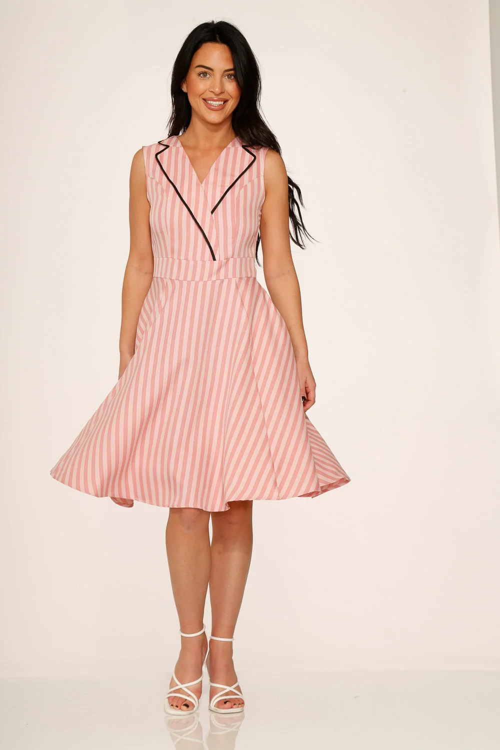 Pink Stripe Swing Dress