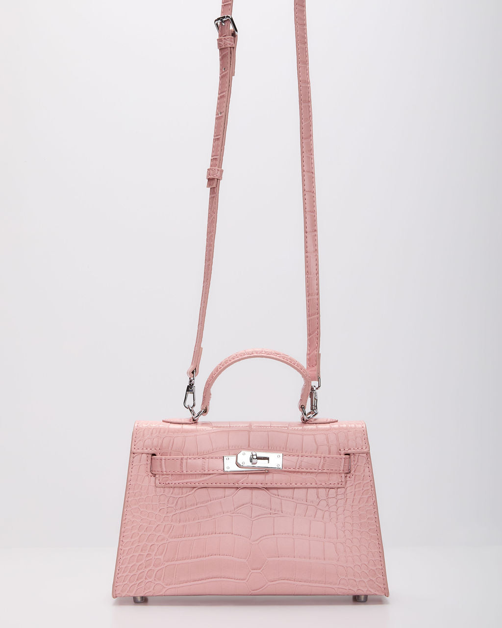 Giorgia Croc Embossed Top Handle Bag