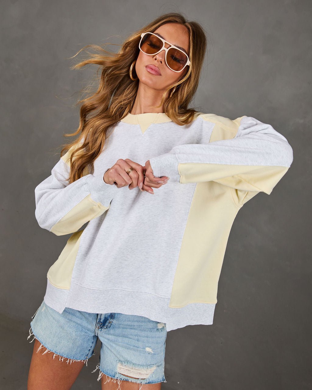 Quiet Desire Color Block Sweatshirt