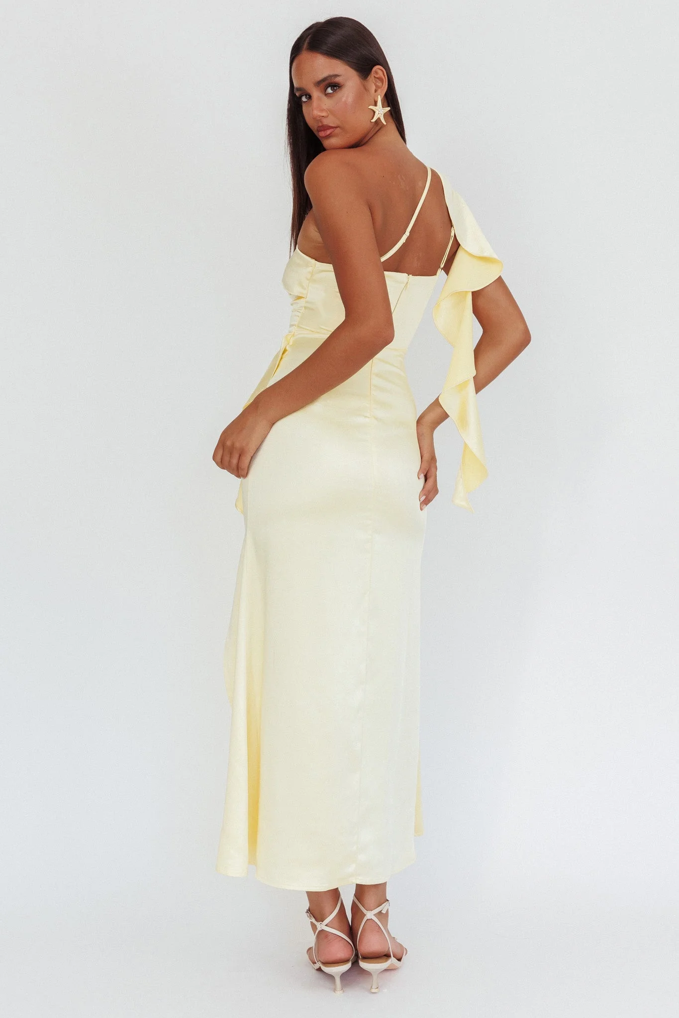 Carmel One-Shoulder Split Maxi Dress Butter