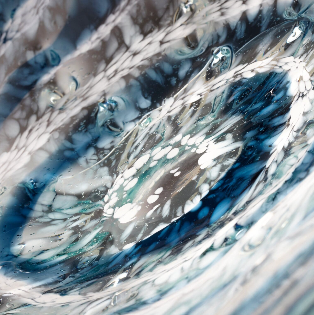 Blue & Clear Glass Decorative Bowl