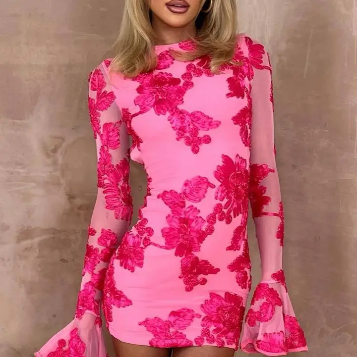 Samantha Rose Backless Bell Sleeve Sexy Dress