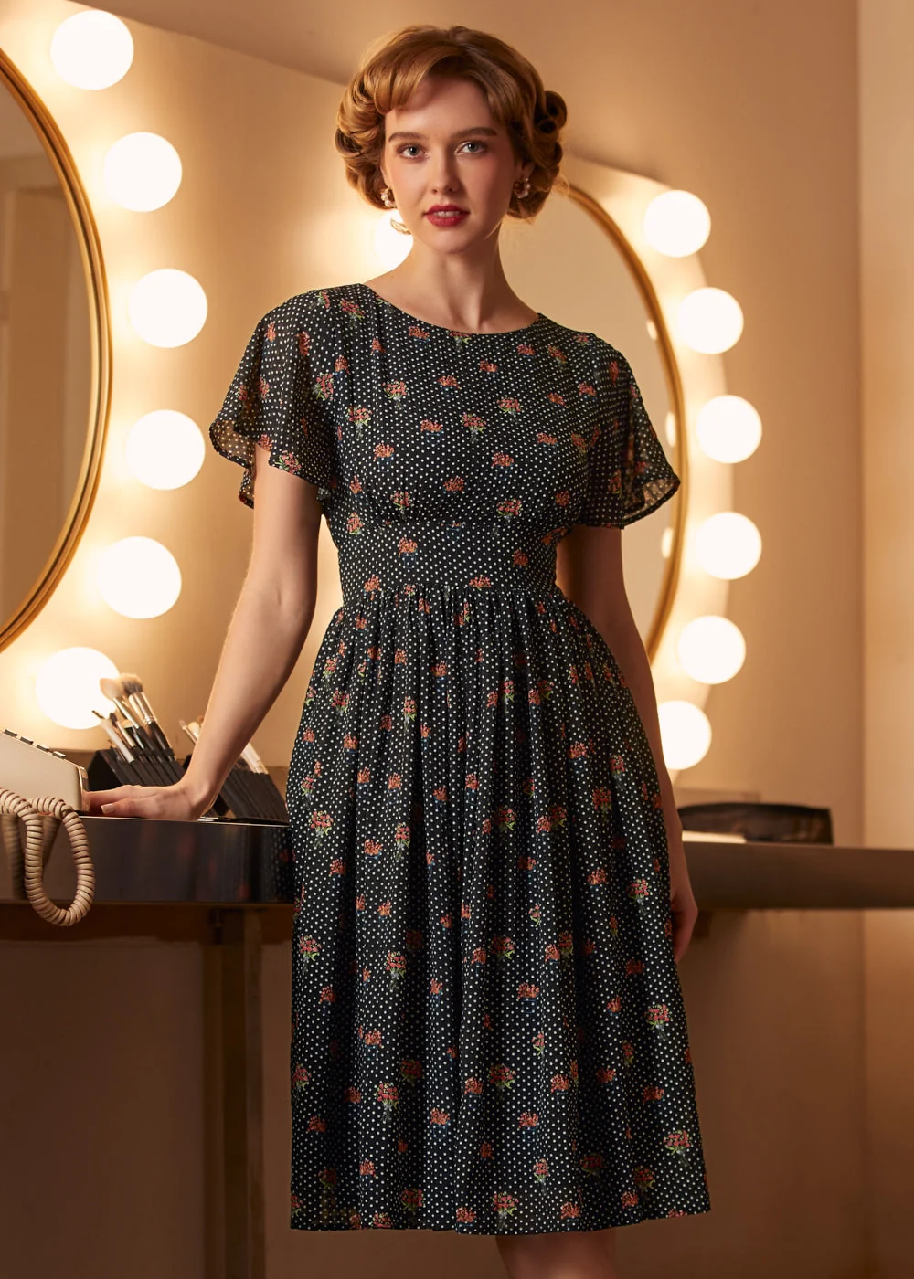 Sound of the Music Cape Sleeve Dress