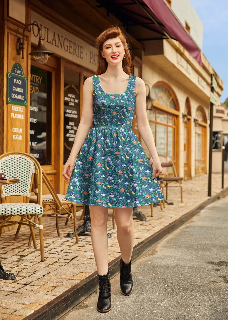 Dino Shorter Length Fit & Flare Dress