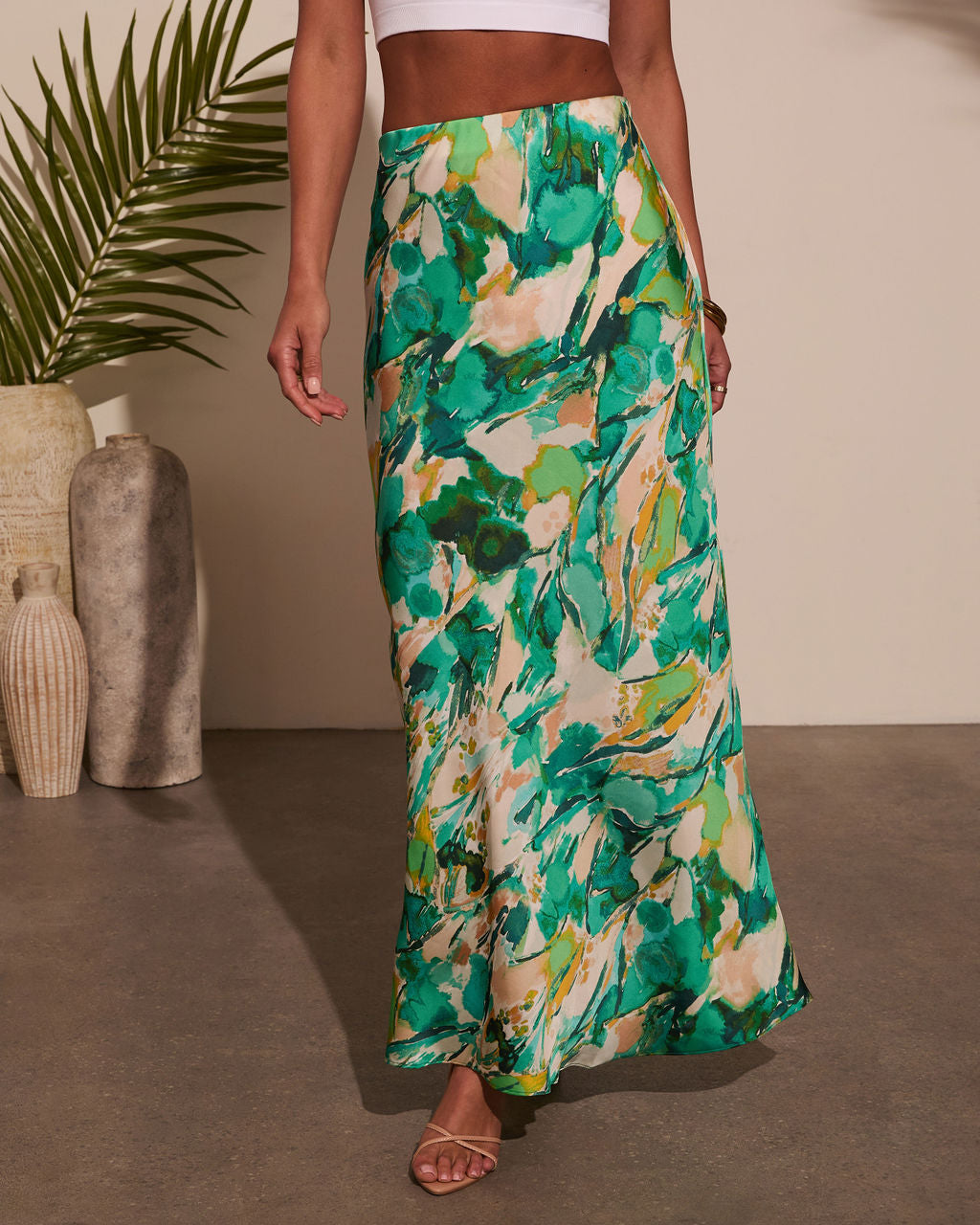 Celestial Gardens Abstract Maxi Skirt